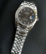 WKD Factory Rolex Datejust 41mm 3235 Movement Diamond Markers Grey Face Watch